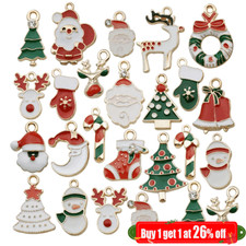 20/38 x Christmas Enamel Charms Pendants Jewellery Earrings Making Bracelets UK
