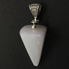 Selenite Obelisk Pendant - Dimensions: Pendant: 30mm - with metal Clasp 53 mm