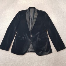 ASOS Mens Jacket 40R Velvet Tuxedo Smoking Blazer Satin Lapels Peak Dinner