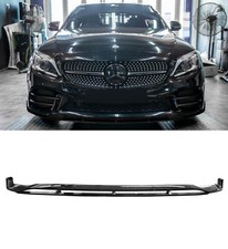 FRONT LIP SPLITTER B STYLE GLOSS BLACK FOR MERCEDES C CLASS W205 C205 A205 2019+