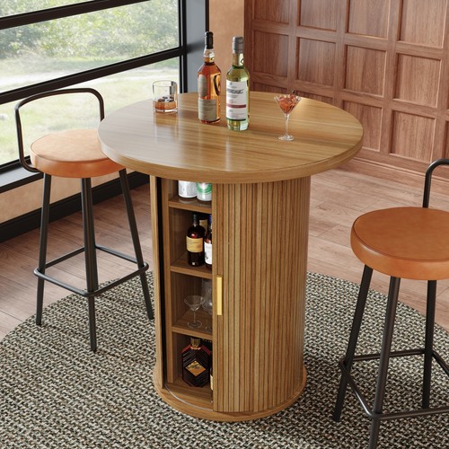 Round bar table with storage - bar,
