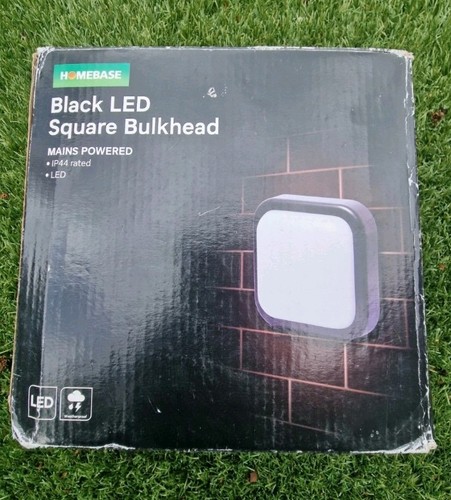 Black led square bulkhead - black,