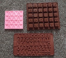 3 Style Alphabet Silicone Moulds for Cake Decorating and Baking