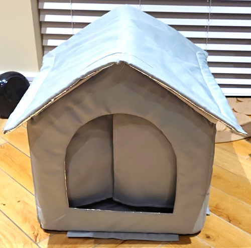 Grey fabric covered dog - grey,
