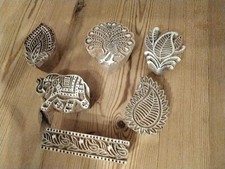 6 wooden hand-carved, printing