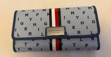 Genuine Tommy Hilfiger Womans Purse / Wallet Blue Stripe Outside Zipped Pocket