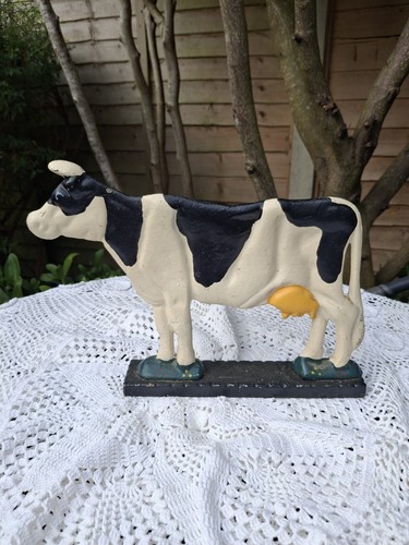 Vintage cast iron cow door - vintage,