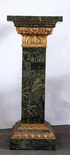 Green marble pedestal with - green,