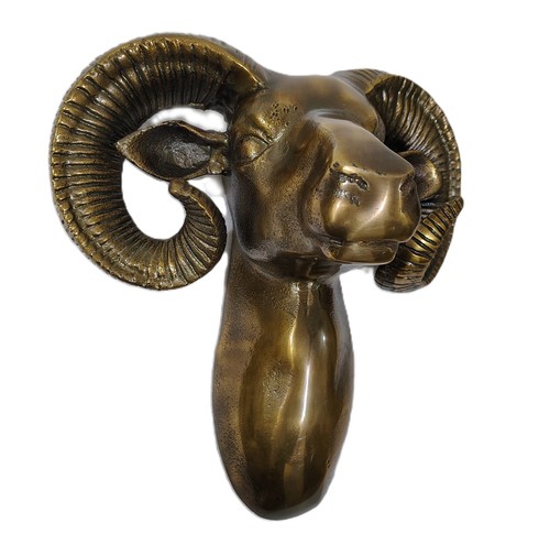 Large metal ram head wall - metal,