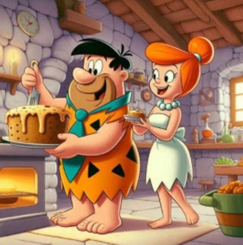 The flintstones painting - painting, by