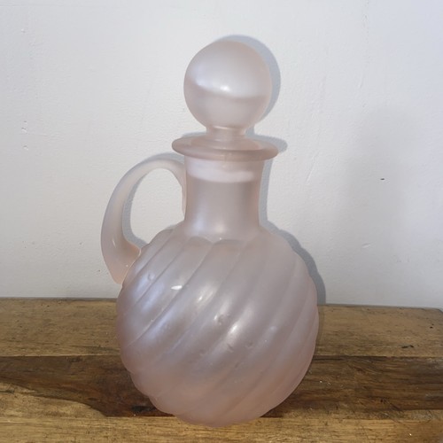Large pink glass handled - glass, art