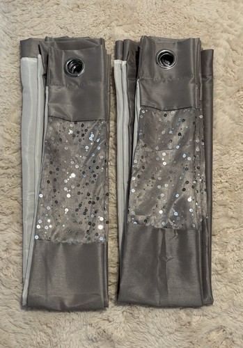 Silver grey eyelet - silver, curtains