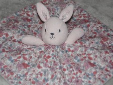 Little Nutmeg bunny comforter soft toy Morrisons pink floral rabbt blankie