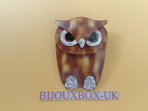 Lea stein bouba owl brooch - stein,
