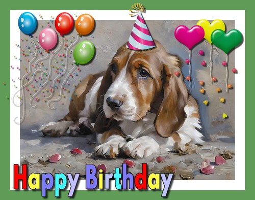 Happy birthday basset hound - happy,