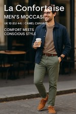 La Confortaise Slip-On Moccasins UK10 Camel Canvas Casual Shoes Lightweight  