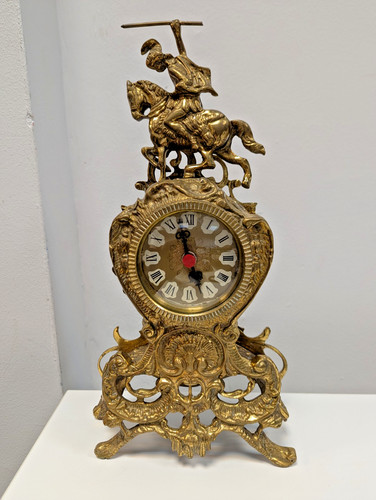Brass mantel clock horse - brass,