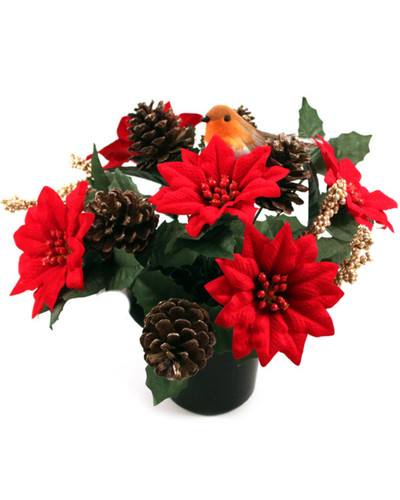 Christmas memorial grave pot - memorial,