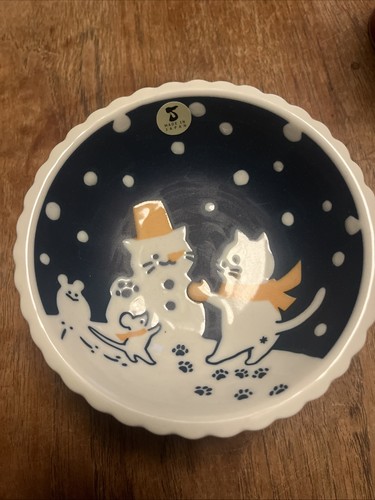 Japanese cat dish mino ware - cat,