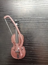 Miniature Toy Violin with Bow – Brown Plastic Collectible