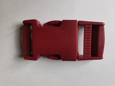 Side Release Buckle Webbing Strap 25mm Clip Delrin Plastic - dark red