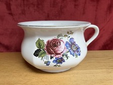 VINTAGE ROSES FLORAL CHAMBER POT H & K TUNSTALL MADE IN ENGLAND