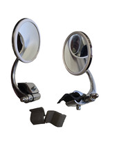 ukscooters LAMBRETTA VESPA PAIR STAINLESS LEGSHIELD FOLDING ROUND MIRRORS LH RH