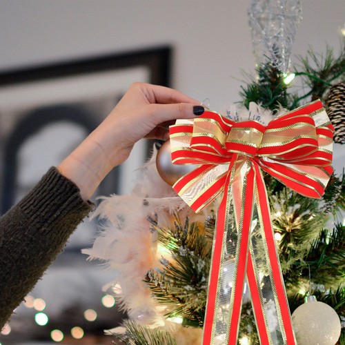 Fabric christmas tree topper - fabric,