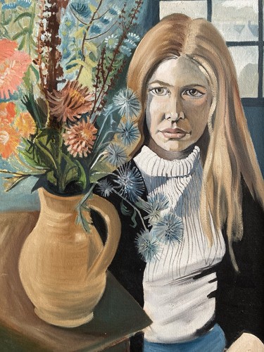 Vintage oil painting female - vintage,