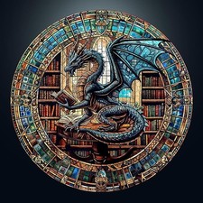 Jigsaw Puzzles for Adults 1000, The Dragon Library 1000 Piece 67.5x67.5cm