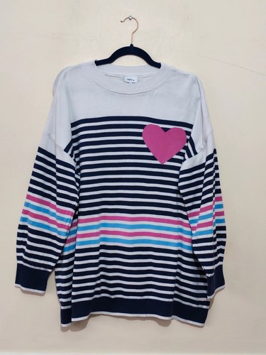 Next navy white stripe - , heart
