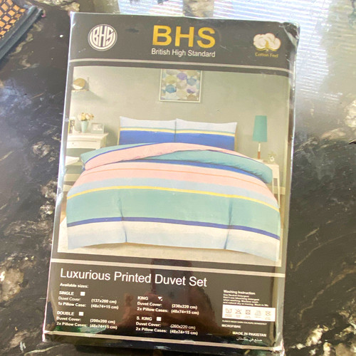 Bhs king striped duvet set - striped,