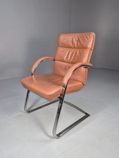 Brown Leather Office Chair By William Hands Orion Modern Chrome  EB10303 MDIN