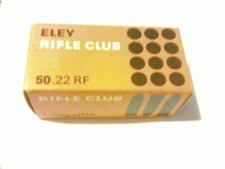 Vintage/collectors .22 Eley Rifle Club cartridge box,empty.
