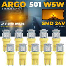 24v 501 Led Amber Side Light 507 W5W 5 Smd Hella Spot Capless Bulbs HGV Truck
