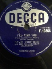 1957 DAVID WHITFIELD 10" 78 -