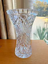 Extra Large Vintage Chunky Cut Crystal Flared Vase 26.5 cm H