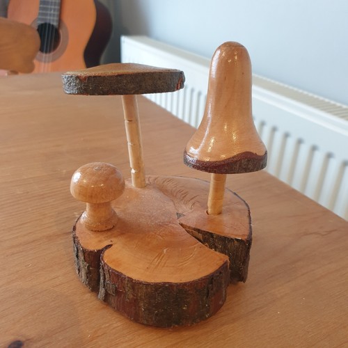 Hand made wooden toadstool - hand,