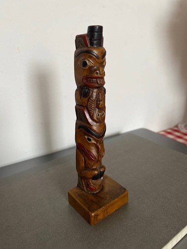 Vintage hand painted totem - painted,