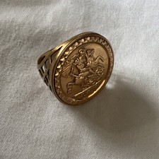 9ct Gold Half Sovereign Ring