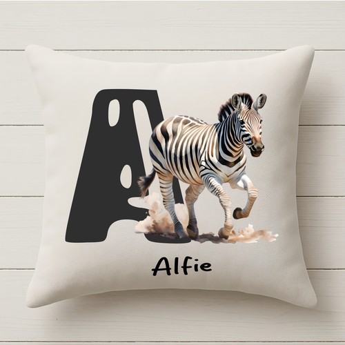 Personalised zebra cushion - personalised,
