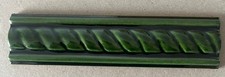 5 X Glossy Bottle Green Rope Border Tile, 200x50mm, Ceramic, Vintage Style