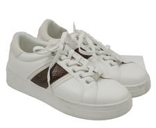 Moda in Pelle Women's Alexxis Trainers Size 6 White Snake Low Top Casual Used F1