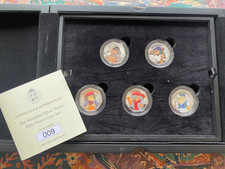 2023 Guernsey The Wombles Silver Proof Coloured 50p Set Boxed COA