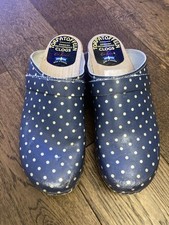 Cath Kidston Torpatoffeln Swedish Blue Spot Leather Gardening Clogs - UK 6 / 39