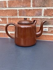 Vintage Brown Enamel Teapot Old Rustic Display Prop (Read Description) ?T202 ML