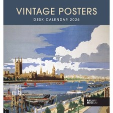 Otter House NRM Vintage Posters Easel Desk Calendar Month to View 2026