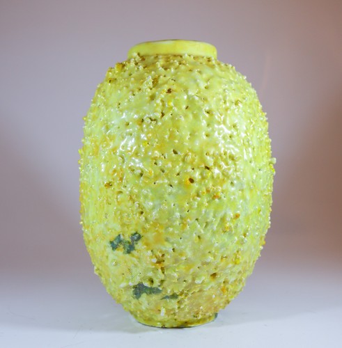 Uranium yellow hedgehog vase - uranium,
