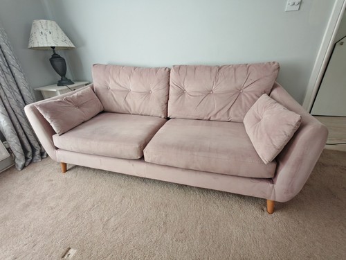 Pink velvet seater sofa - pink,
