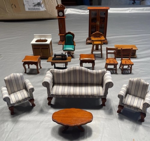 Wooden dolls house furniture - dolls,